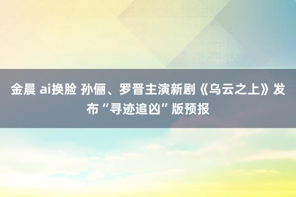 金晨 ai换脸 孙俪、罗晋主演新剧《乌云之上》发布“寻迹追凶”版预报