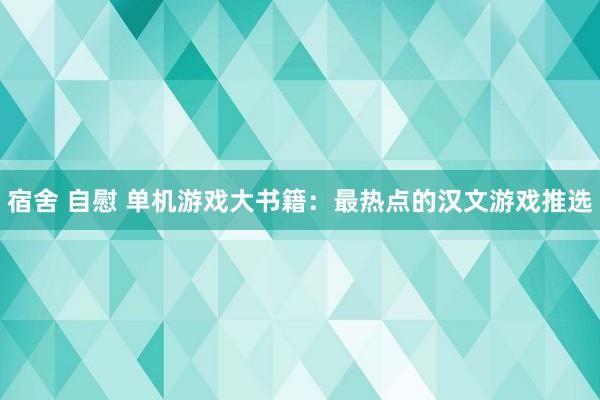 宿舍 自慰 单机游戏大书籍：最热点的汉文游戏推选