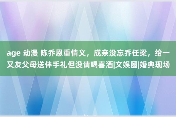 age 动漫 陈乔恩重情义，成亲没忘乔任梁，给一又友父母送伴手礼但没请喝喜酒|文